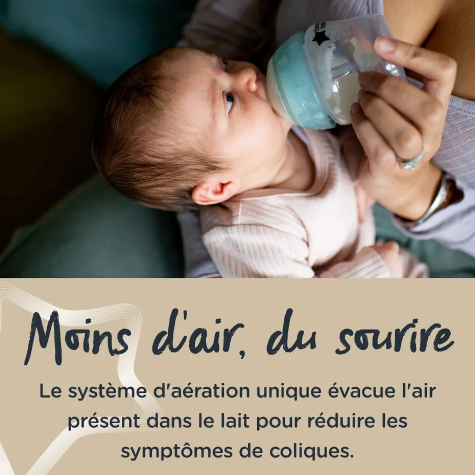 Lot de 2 tétines anti-coliques avancé débit moyen 3 mois et +