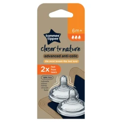 Lot de 2 tétines anti-coliques avancé débit rapide 6 mois et +