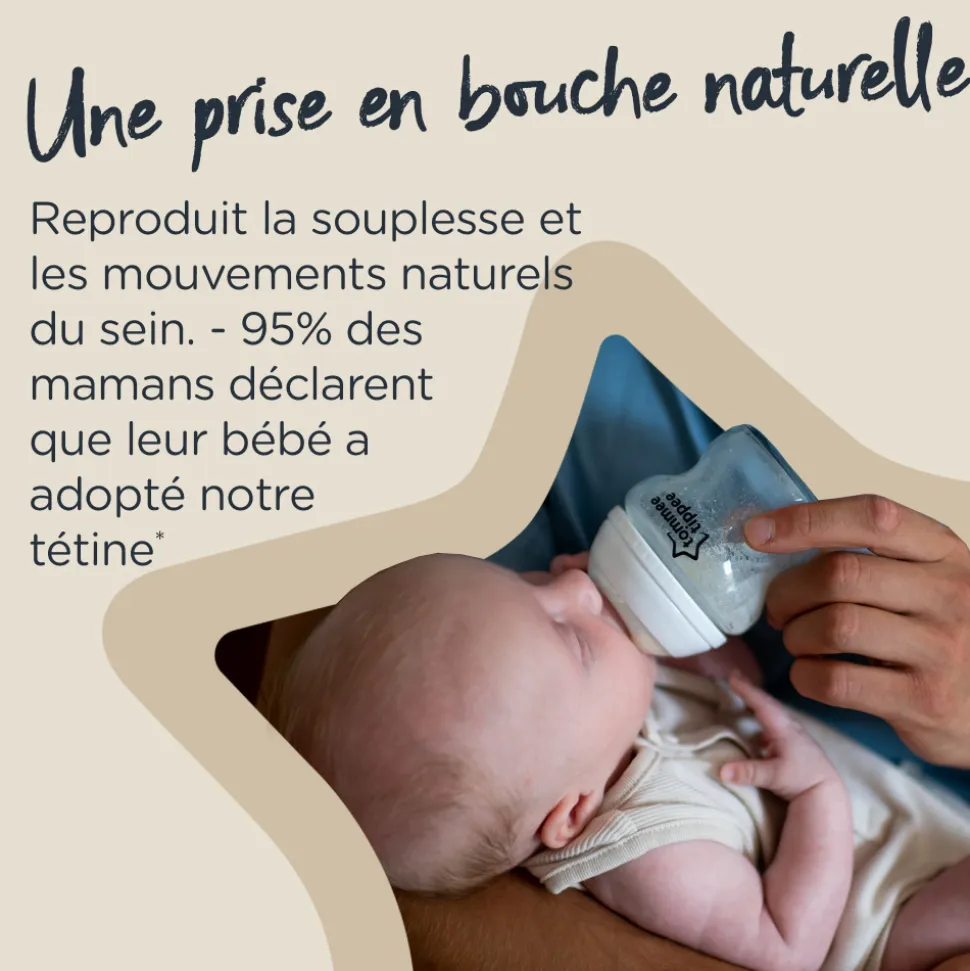 Lot de 2 tétines easi-vent debit rapide tommee tippee 6 mois +