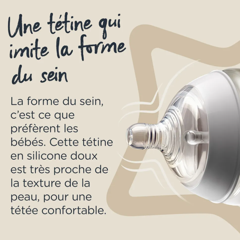 Lot de 2 tétines easi-vent debit rapide tommee tippee 6 mois +