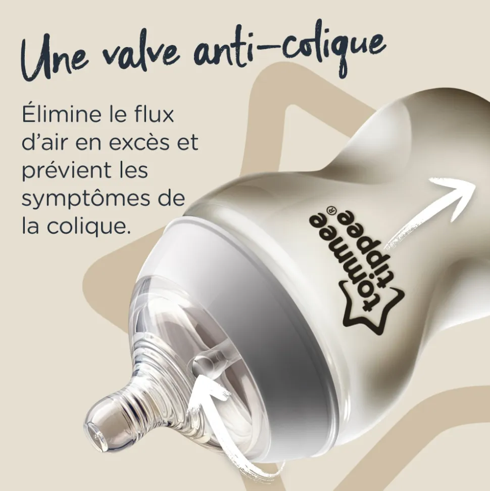 Lot de 2 tétines easi-vent debit rapide tommee tippee 6 mois +
