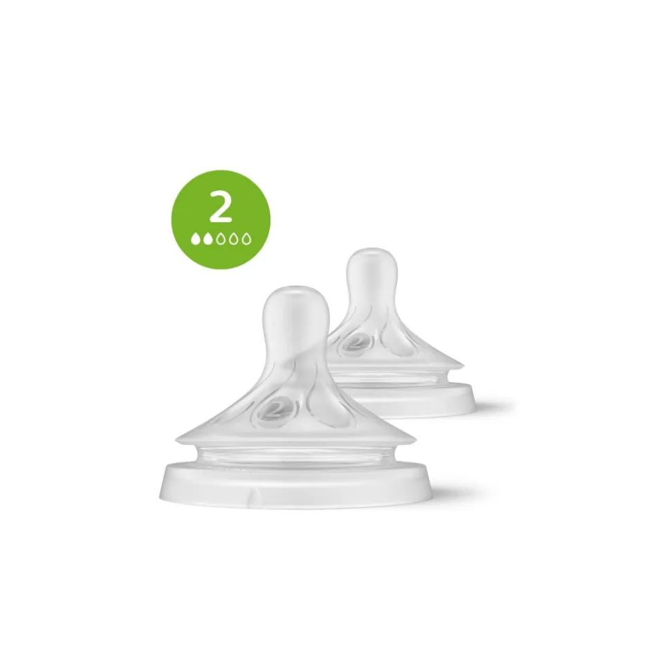 Lot de 2 tétines natural response débit 2 lent