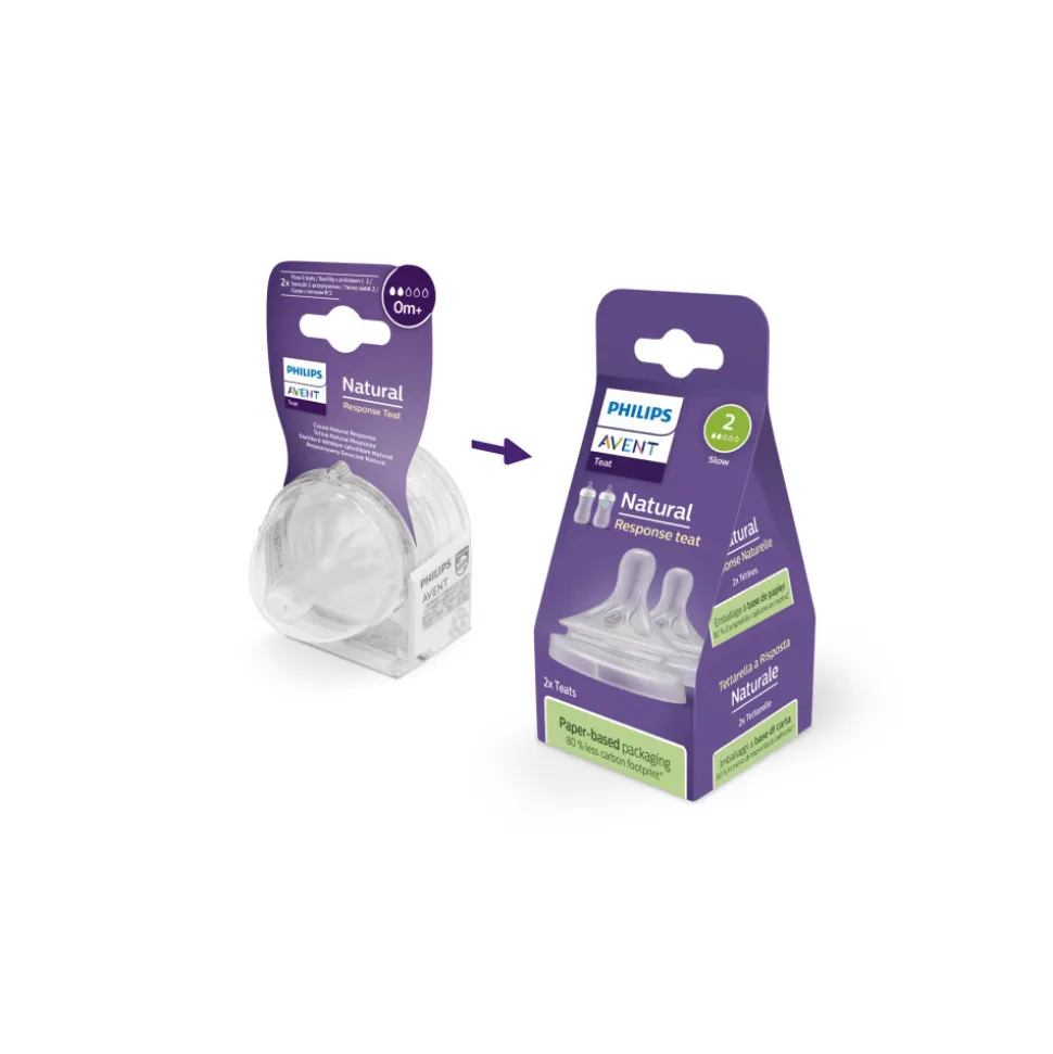 Lot de 2 tétines natural response débit 2 lent