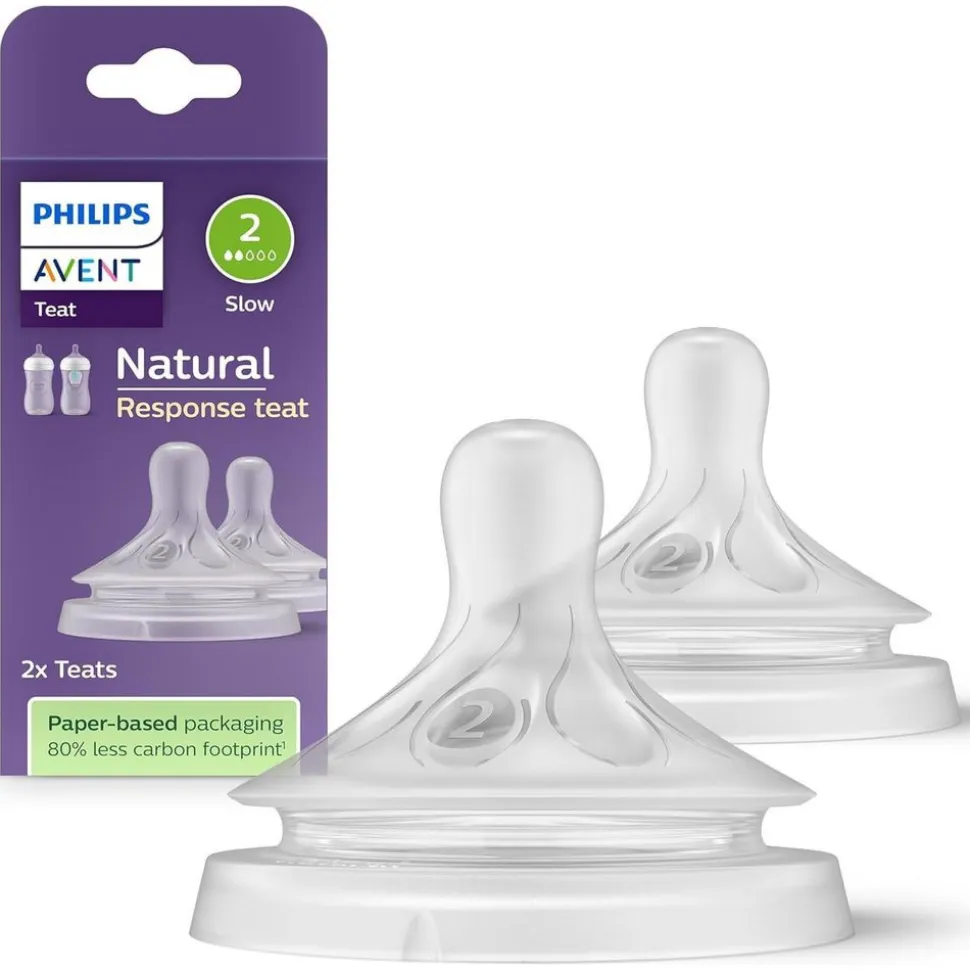 Lot de 2 tétines natural response débit 2 lent