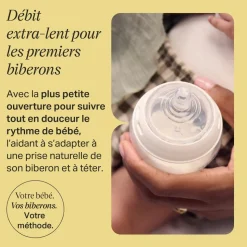 Lot de 2 tétines pour biberon natural start clear débit extra-lent naissance