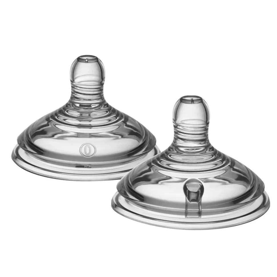 Lot de 2 tétines pour biberon natural start clear débit lent