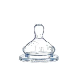 Lot de 2 tétines ronde silicone 3 vitesses 6 mois
