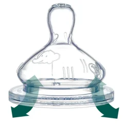 Lot de 2 tétines ronde silicone 3 vitesses 6 mois