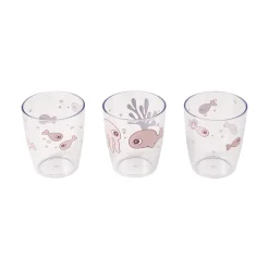 Lot de 3 yummy mini gobelet sea friends rose poudré