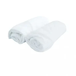 Lot 2 draps-housse blanc/blanc jersey 70x140 cm