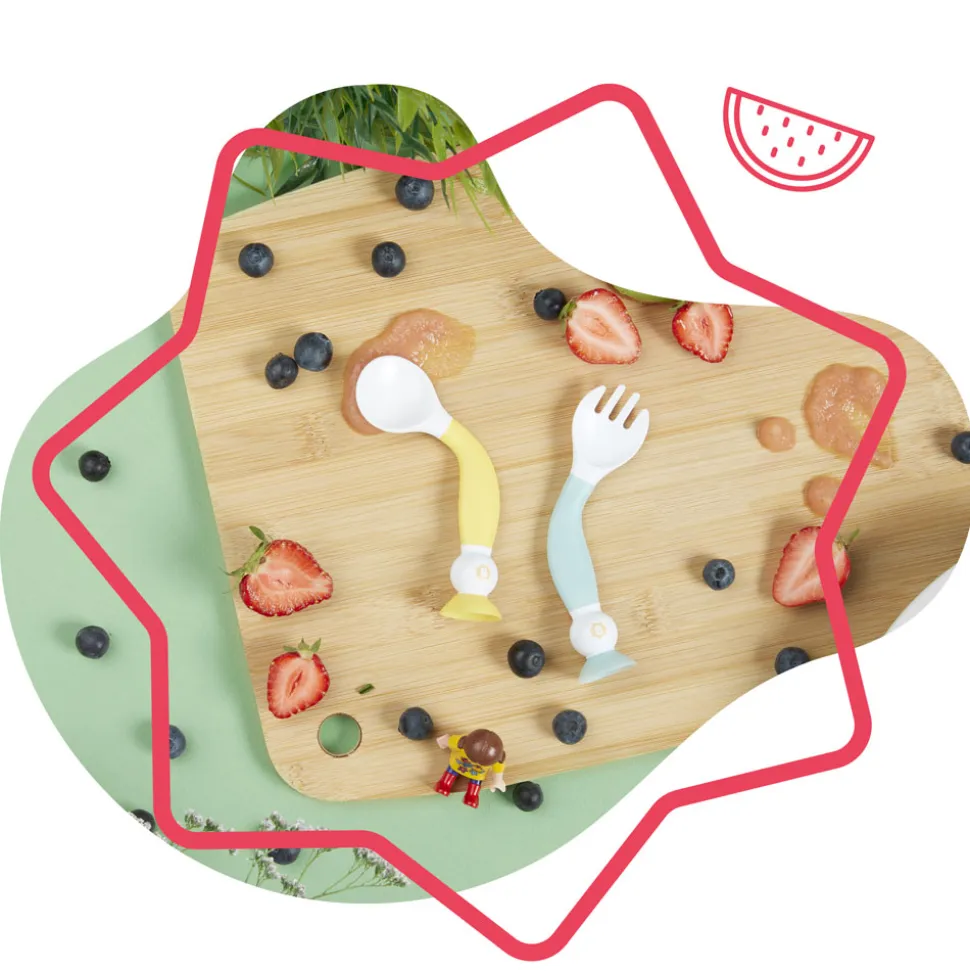 Lots de 2 couverts d'apprentissage flexibles