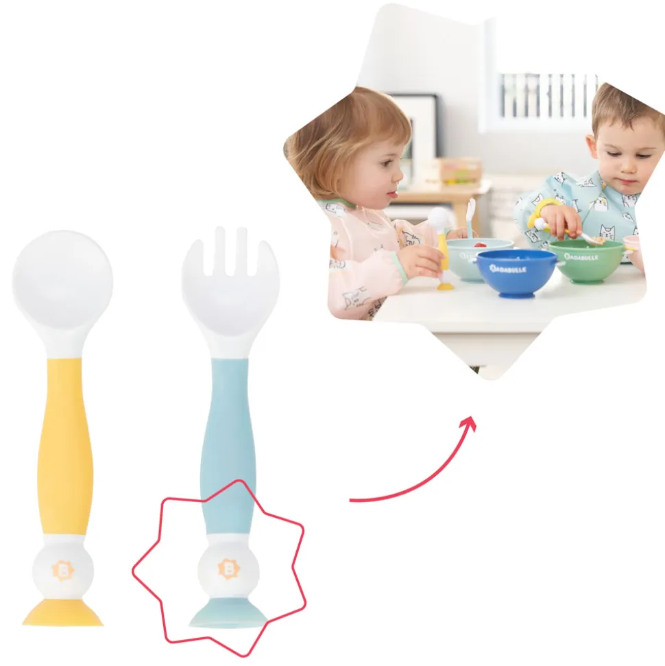 Lots de 2 couverts d'apprentissage flexibles