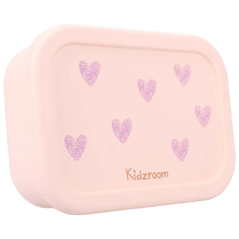 Lunch box 3 compartiments en silicone coeurs