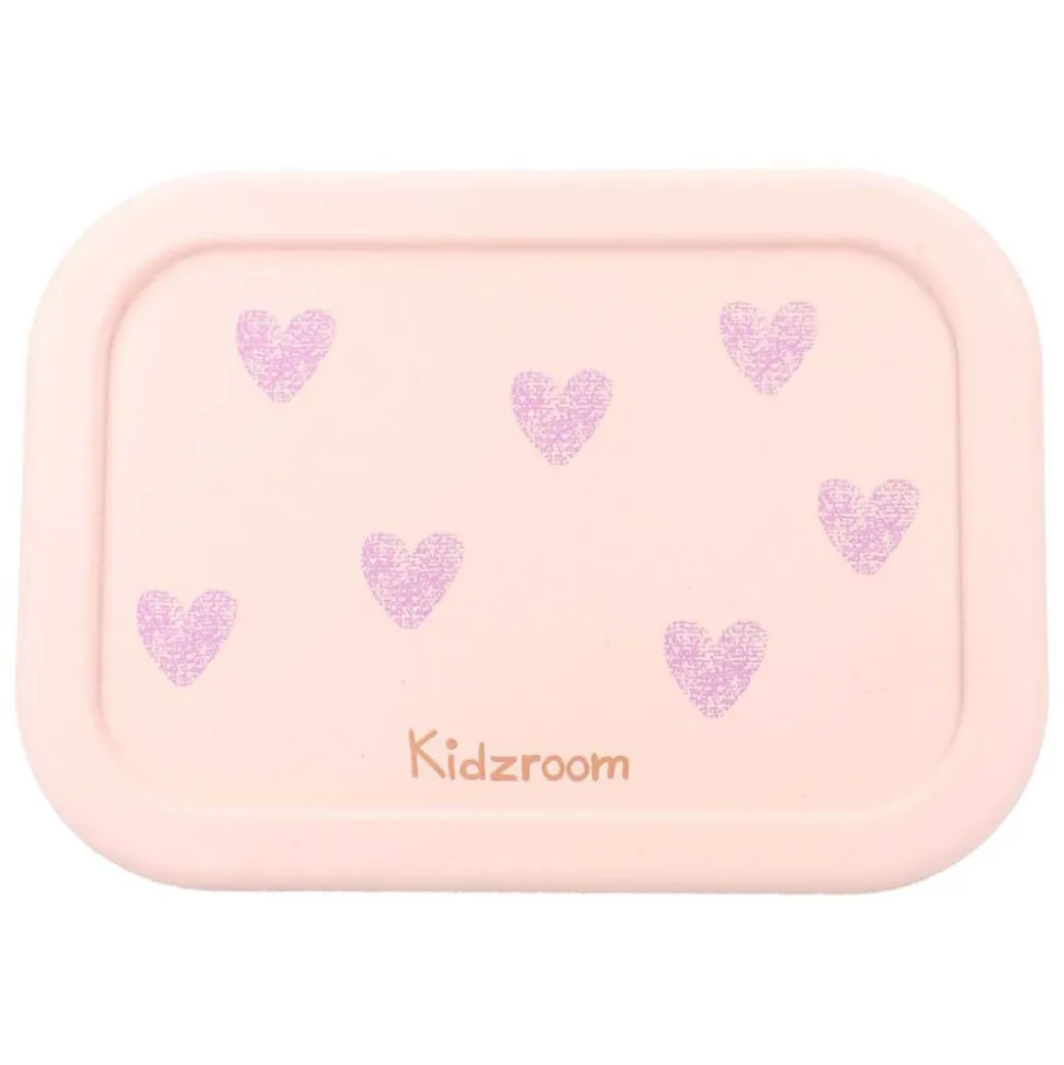 Lunch box 3 compartiments en silicone coeurs