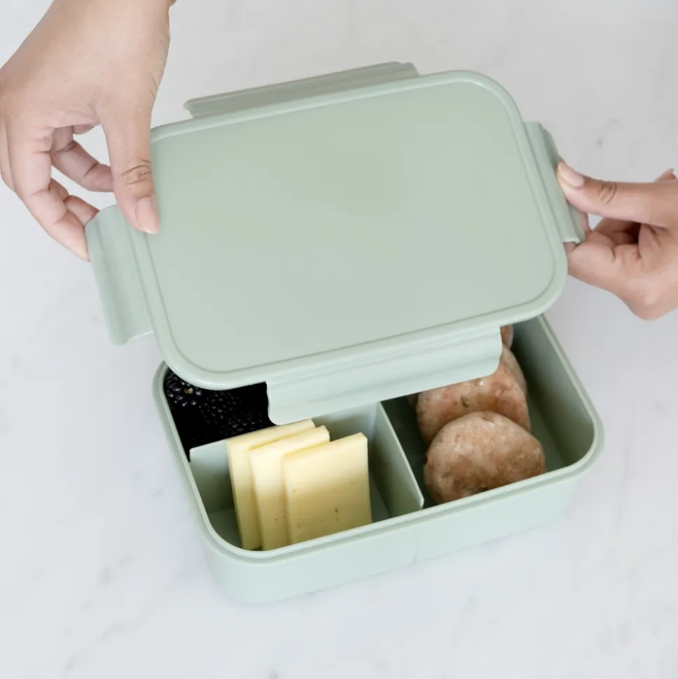 Lunch box en plastique recyclé vert