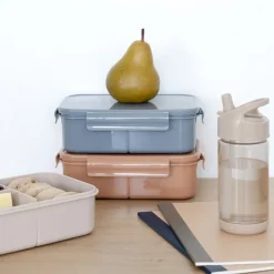 Lunch box en plastique recyclé bleu