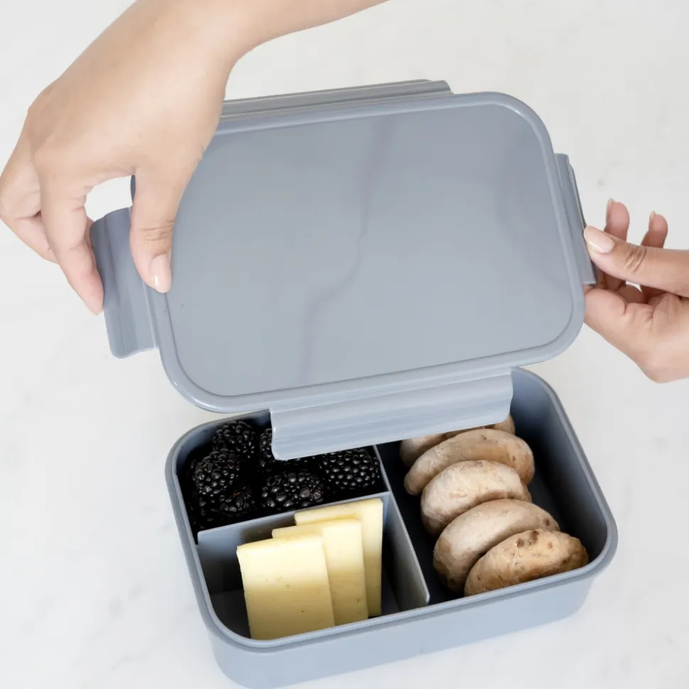 Lunch box en plastique recyclé bleu
