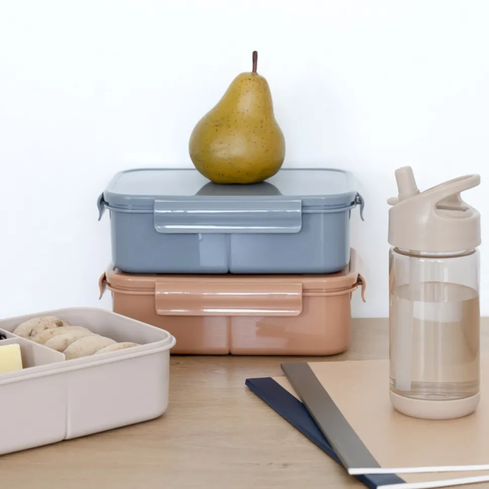 Lunch box en plastique recyclé taupe myrtille