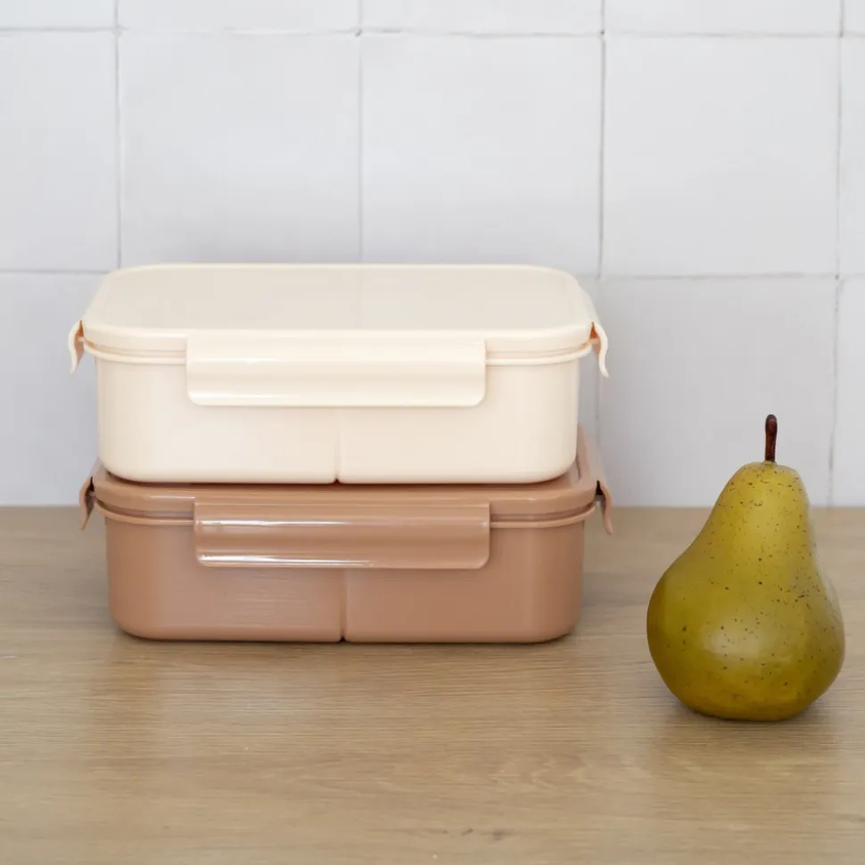 Lunch box en plastique recyclé sable