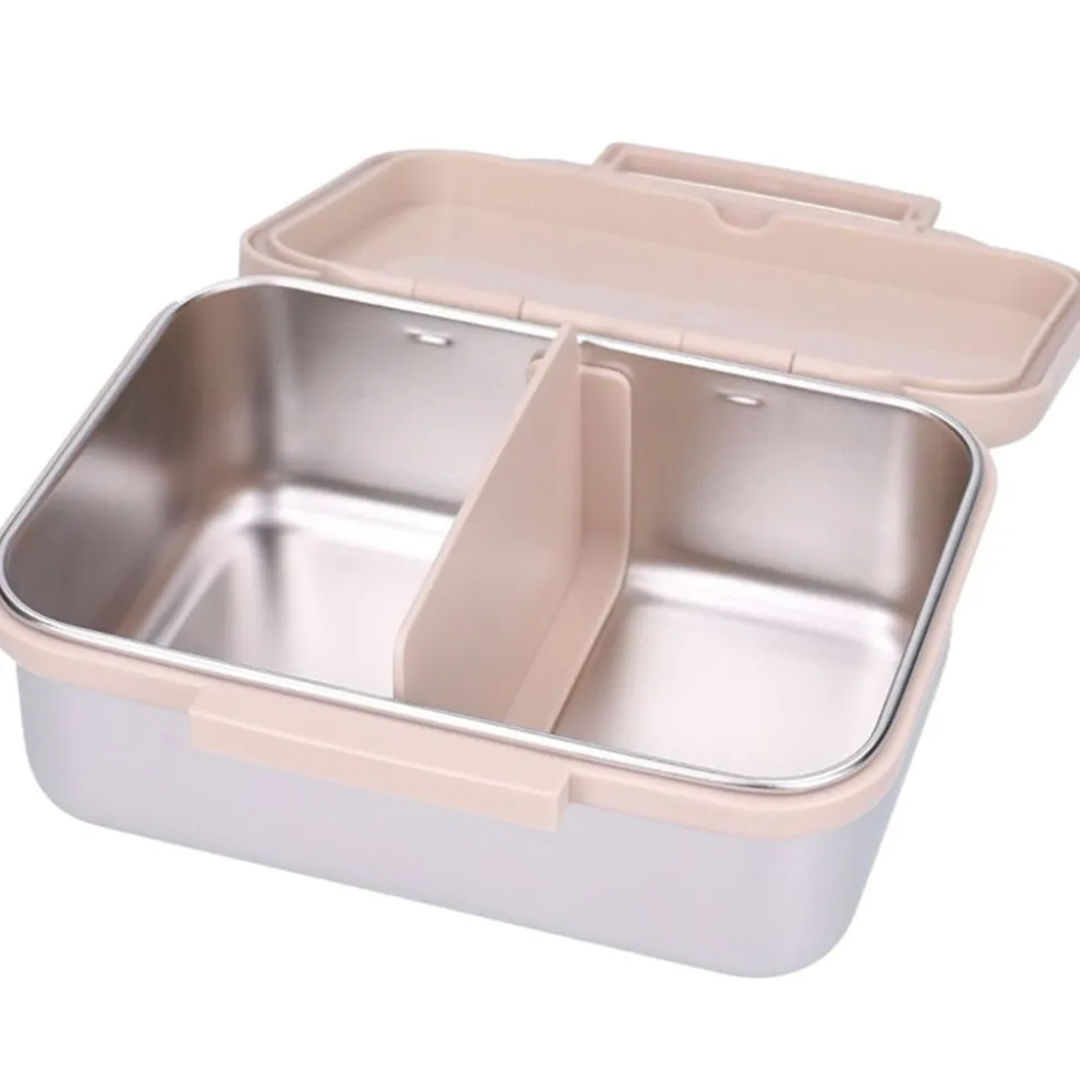 Lunch box inox 2 compartiments avions beige