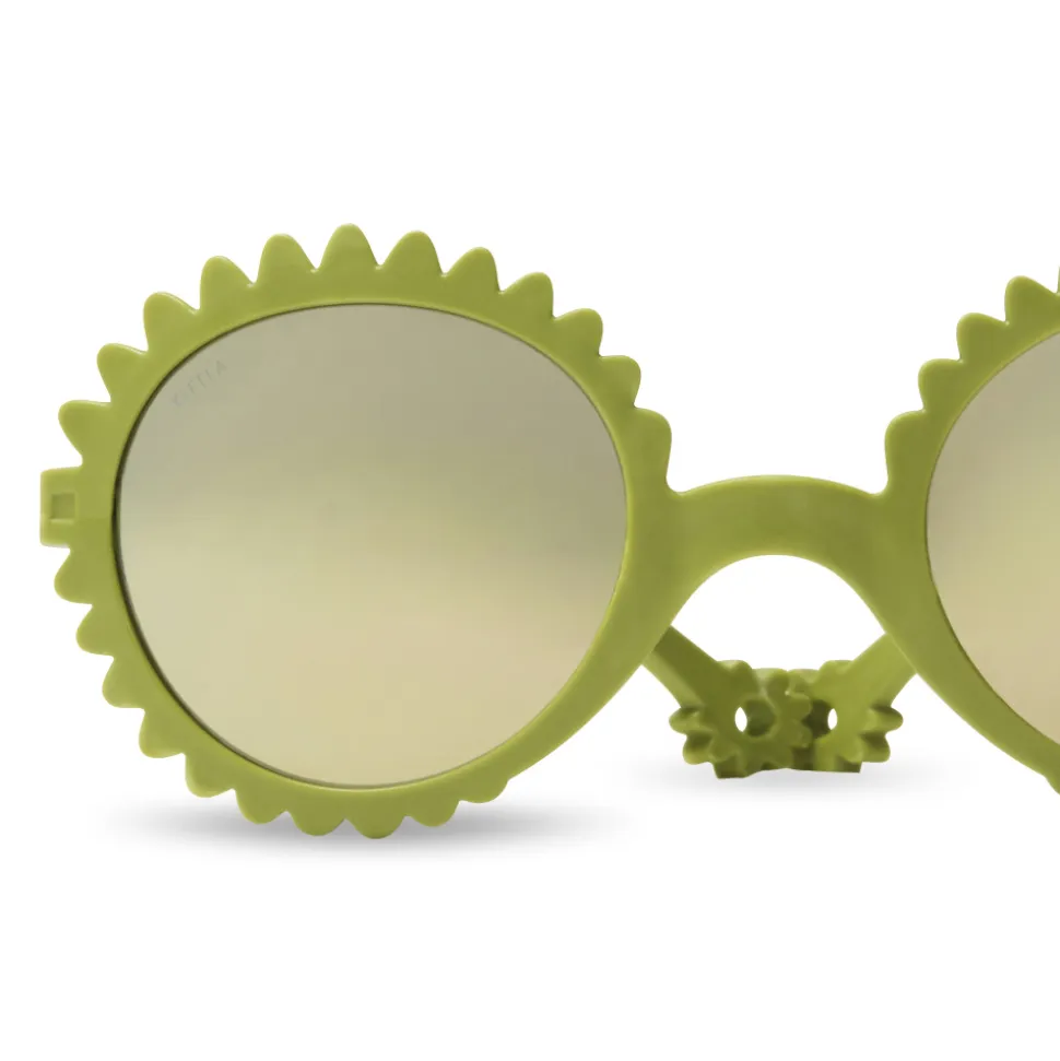 Lunettes de soleil 2-4 ans fleur vert olive