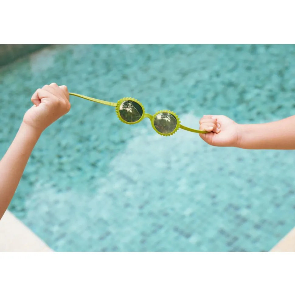 Lunettes de soleil 2-4 ans fleur vert olive