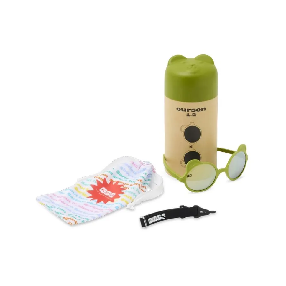 Lunettes de soleil enfant 2-4 ans ourson vert olive