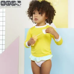 Maillot de bain anti-uv annette 6 mois bande rose