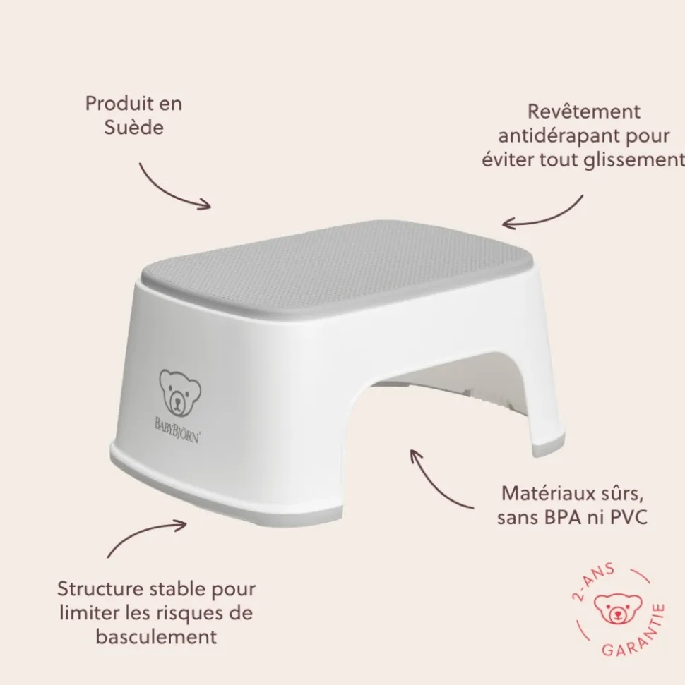 Marche pied enfant blanc et gris