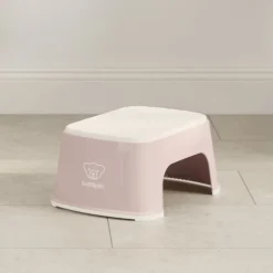 Marche pied enfant rose pastel et blanc