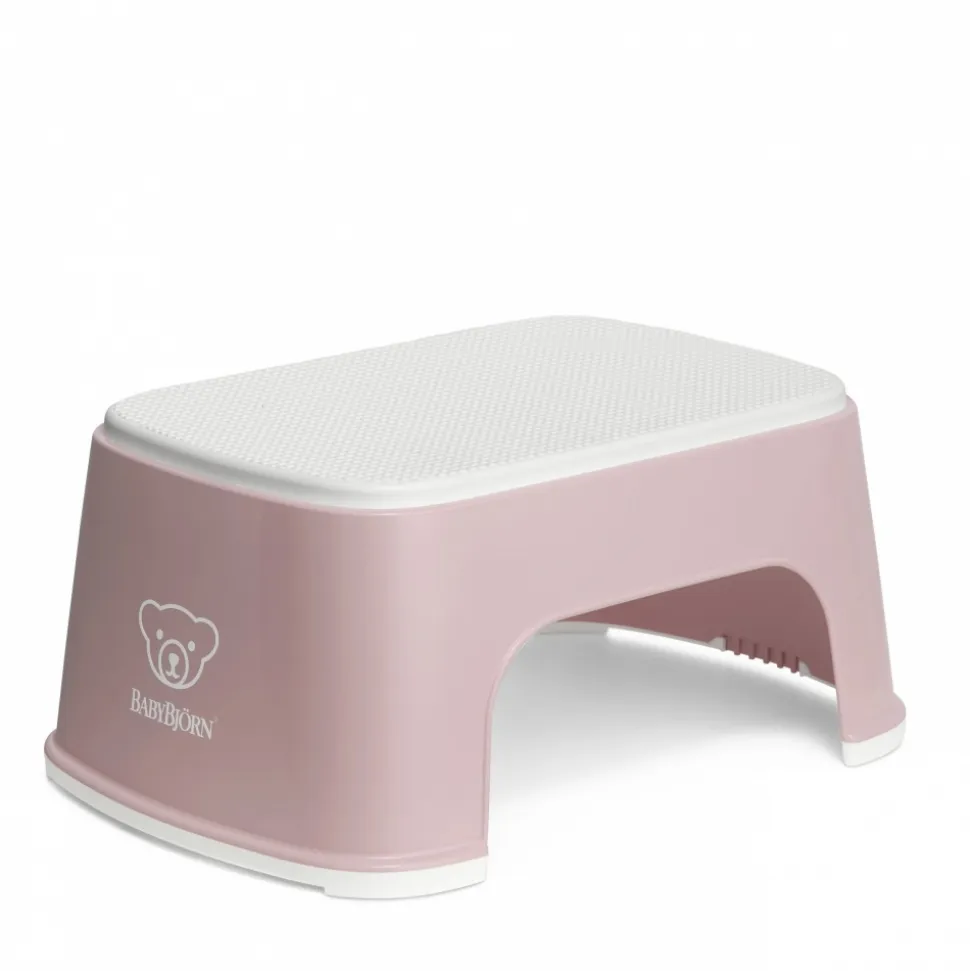 Marche pied enfant rose pastel et blanc