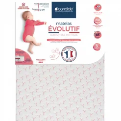Matelas bébé évolutif déhoussable 60 x 120 cm