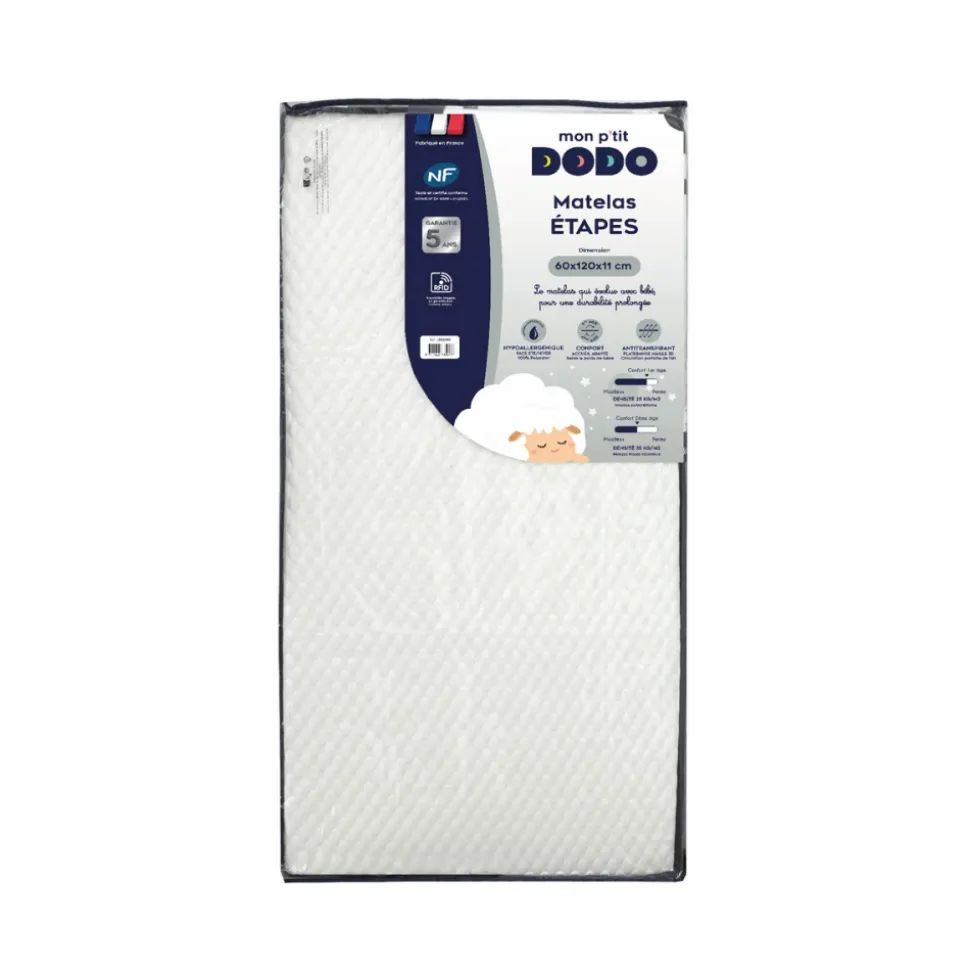 Matelas etapes evolutif stature 60x120 cm