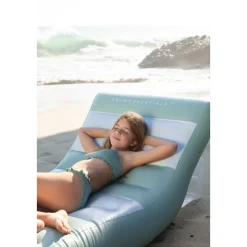 Matelas gonflable 180 cm - rayure verte