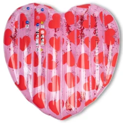 Matelas gonflable cœur 180 x 120 cm rouge