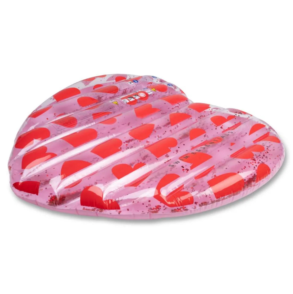 Matelas gonflable cœur 180 x 120 cm rouge