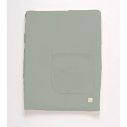 Matelas à langer avec housse et serviette uni sauge