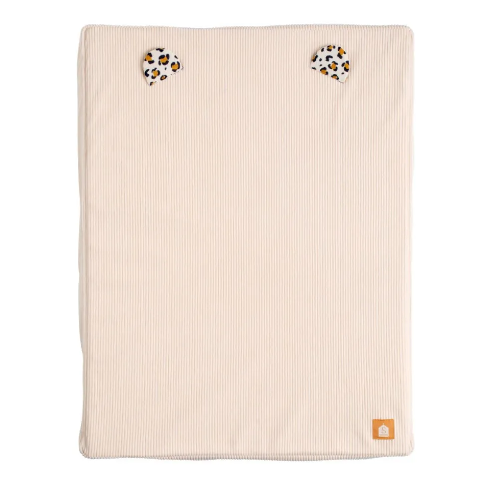 Matelas à langer avec serviette éponge léopard rose