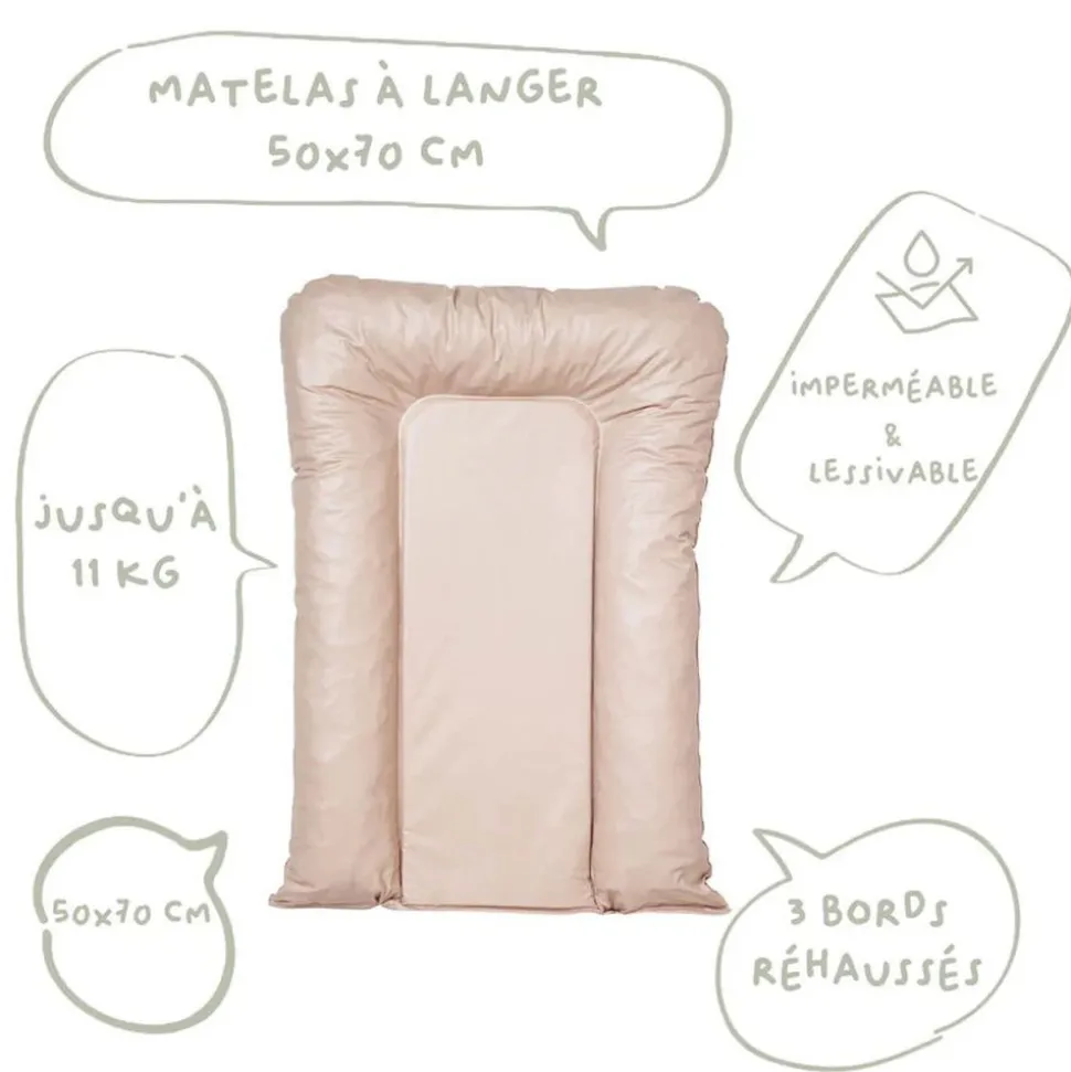 Matelas à langer flocons noisette - 50x70cm