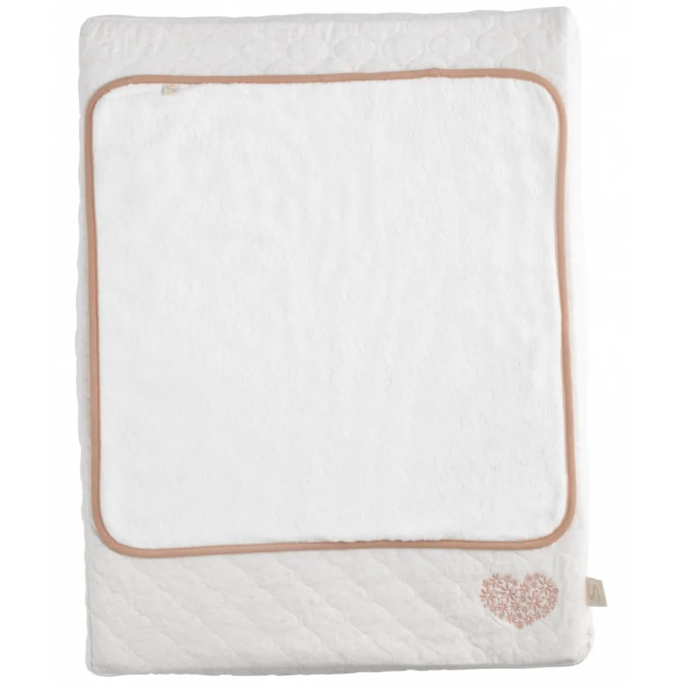 Matelas à langer 68 x 52 cm avec serviette éponge petit coeur