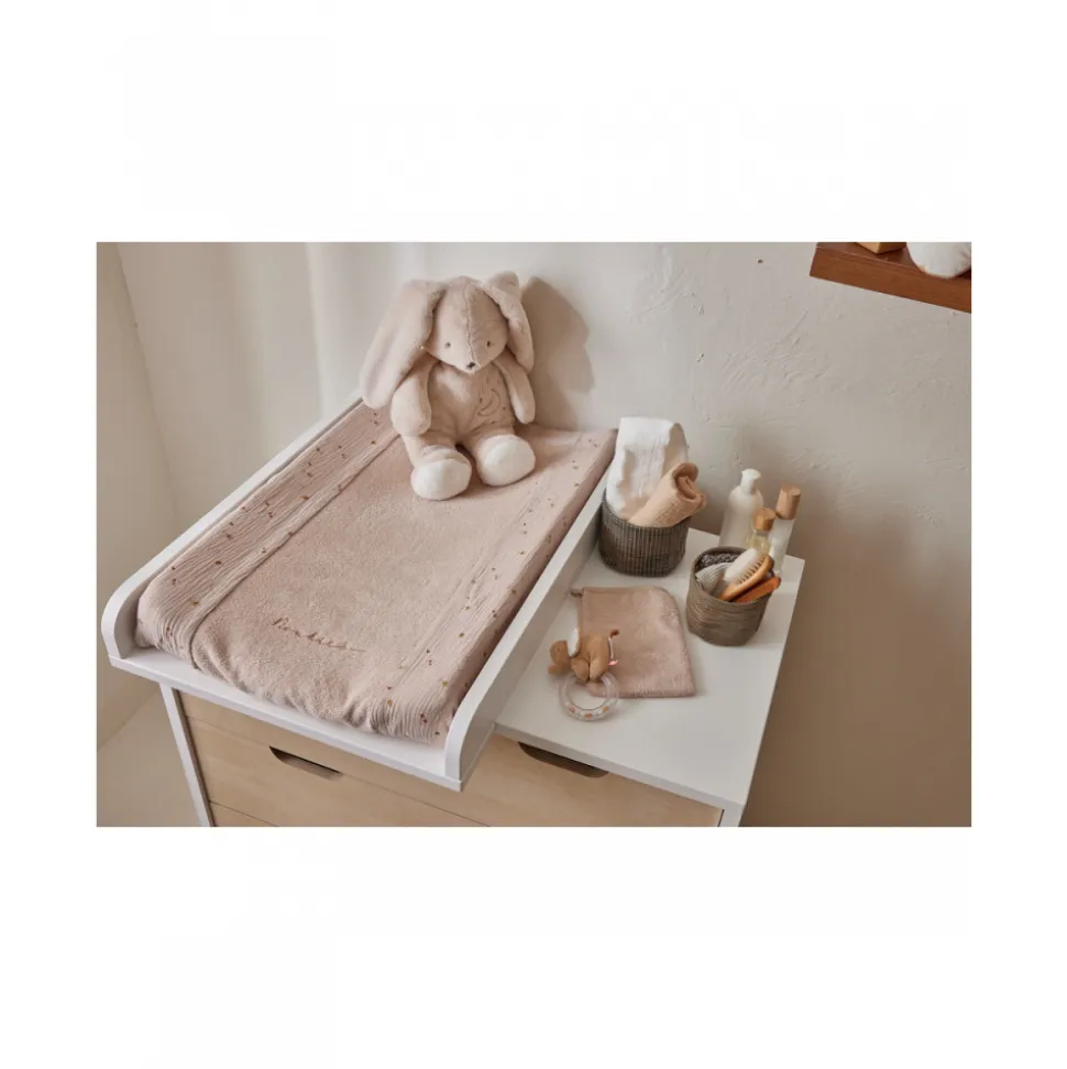 Matelas à langer 45x67cm + housse éponge colombes du bonheur