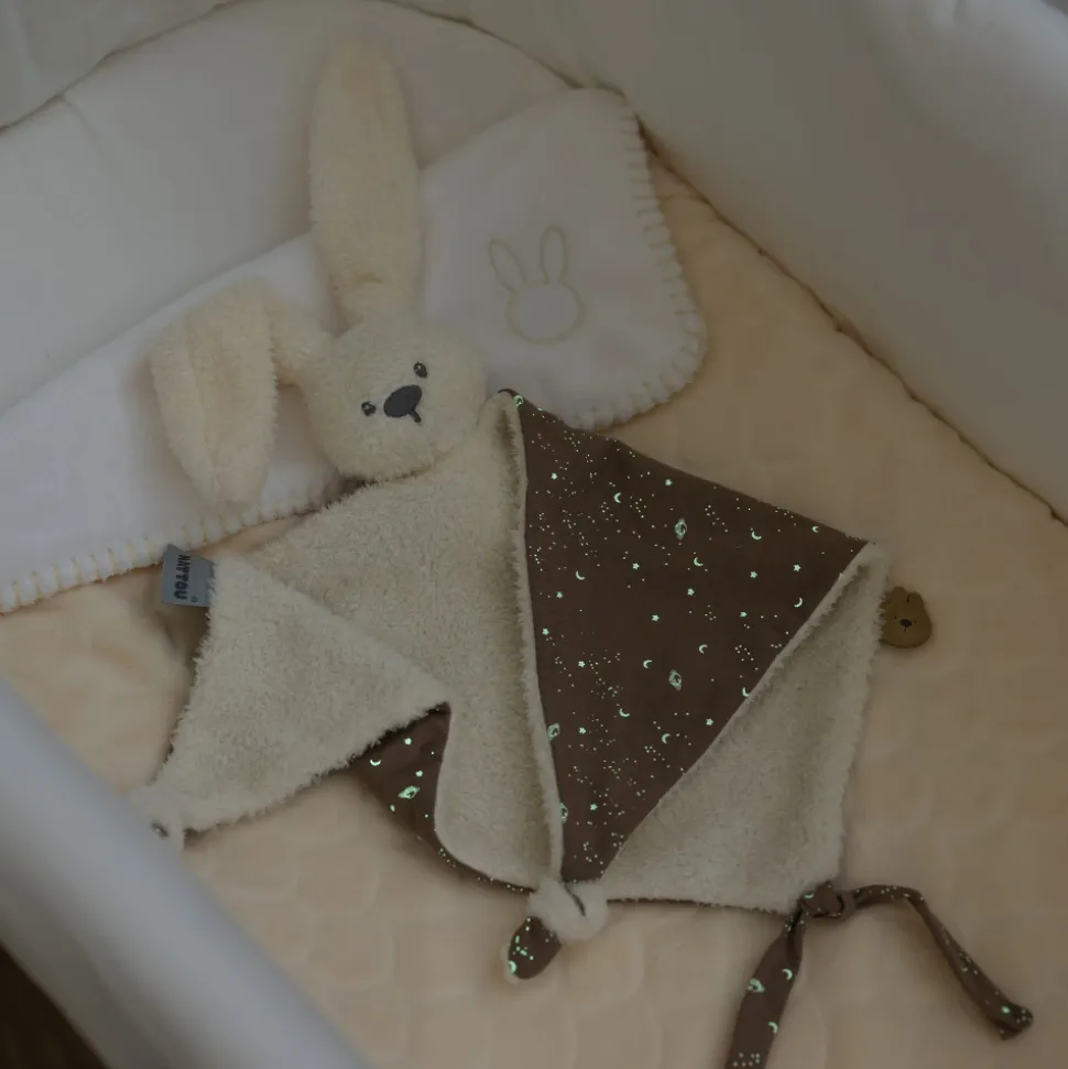 Maxi doudou lapidou teddy phosphorescent glow avec motif imprimé vanille