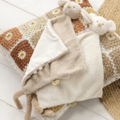 Maxi doudou lapin bouclette beige