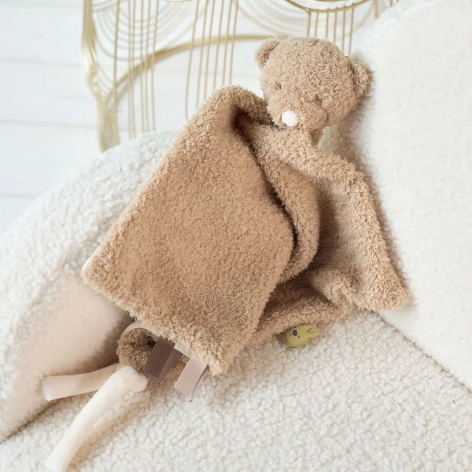 Maxi doudou ours bouclette caramel