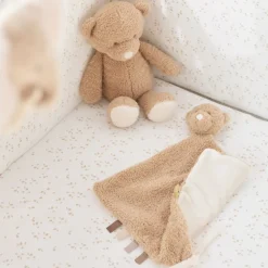 Maxi doudou ours bouclette caramel
