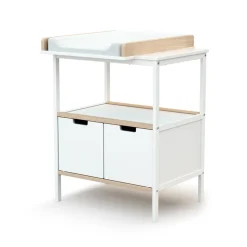 Meuble à langer essentiel plus blanc / hêtre brut