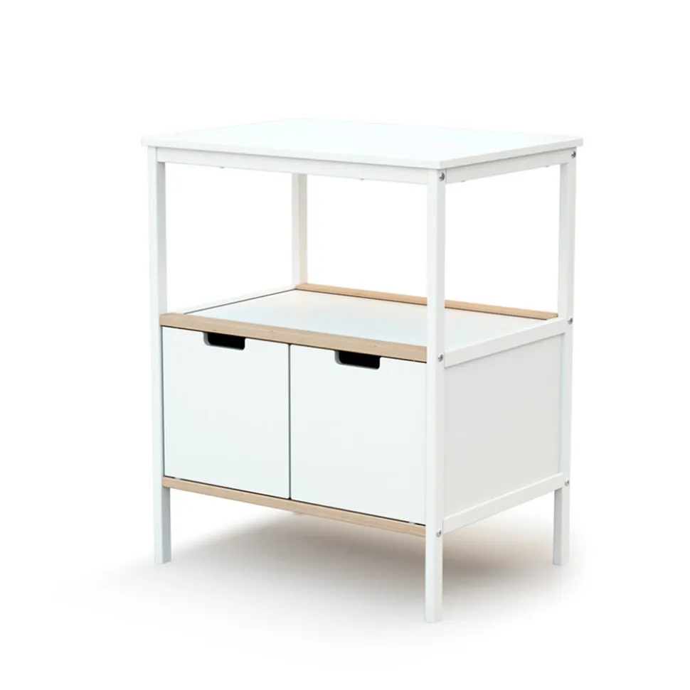 Meuble à langer essentiel plus blanc / hêtre brut