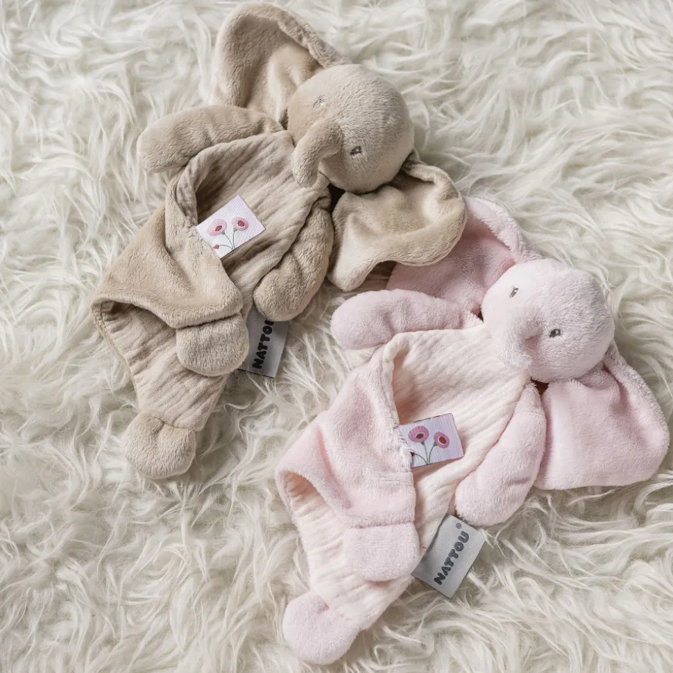 Mini doudou fanfan éléphant rose