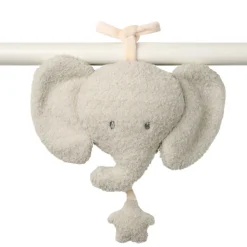 Mini peluche musicale tête éléphant bouclette gris