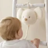 Mini peluche musicale tête souris bouclette ecru